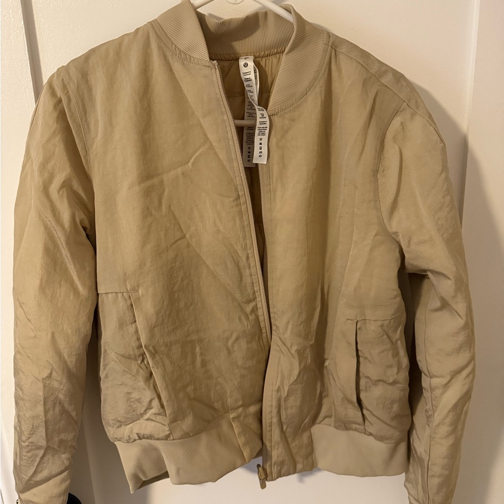 Lululemon Athletica Beige Bomber Jacket